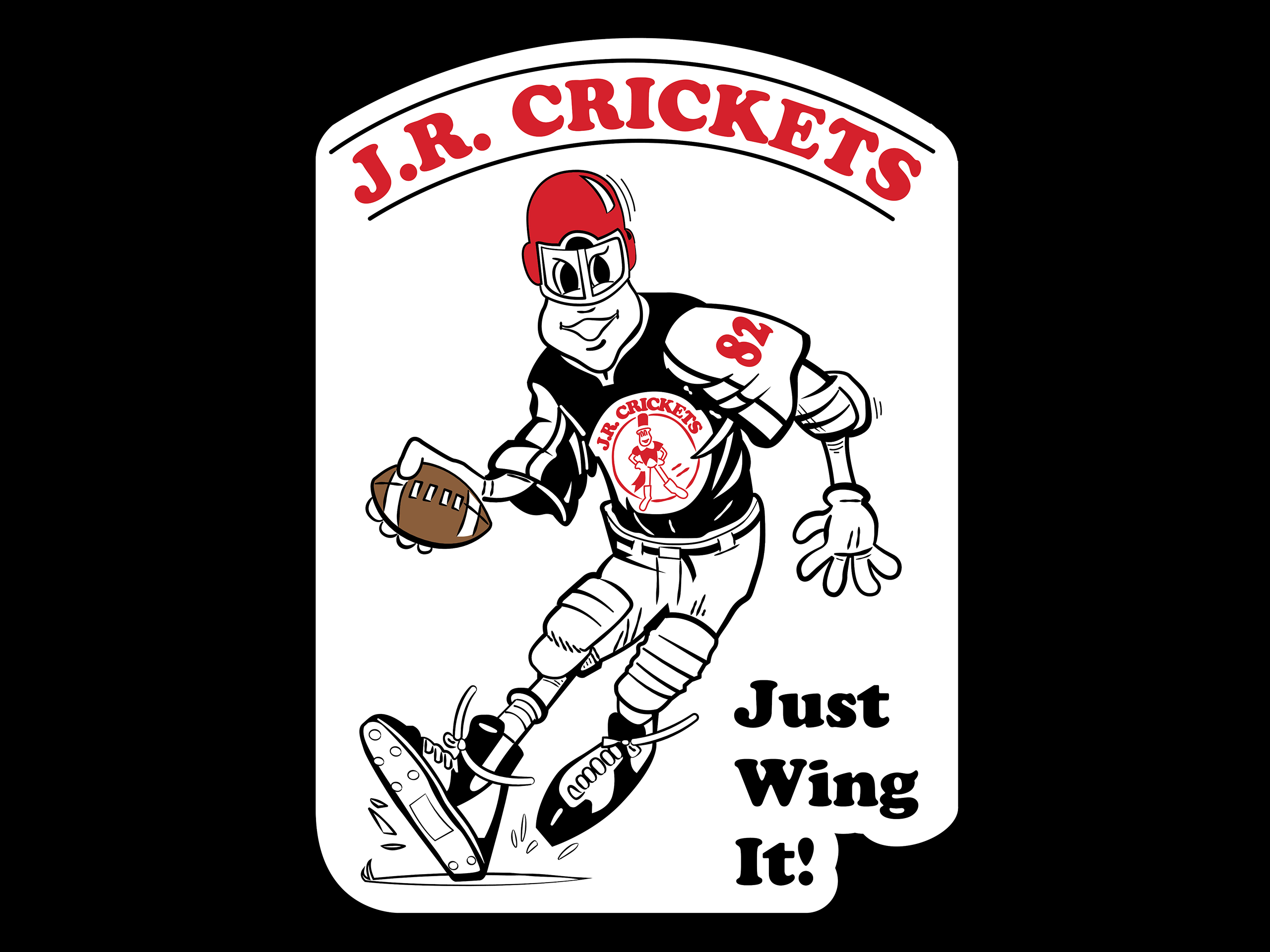 J.R. Crickets character with football