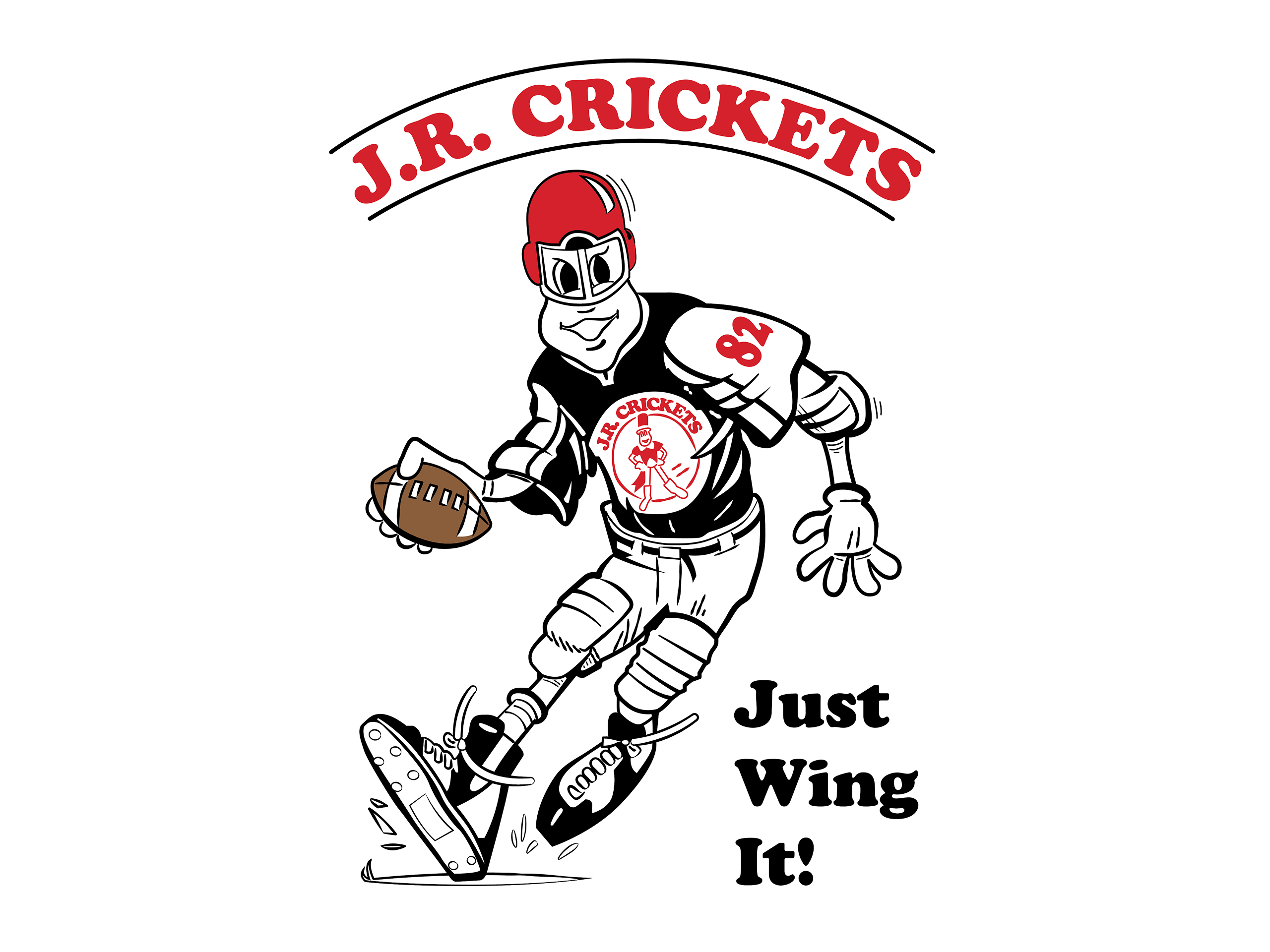 J.R. Crickets football player mascot