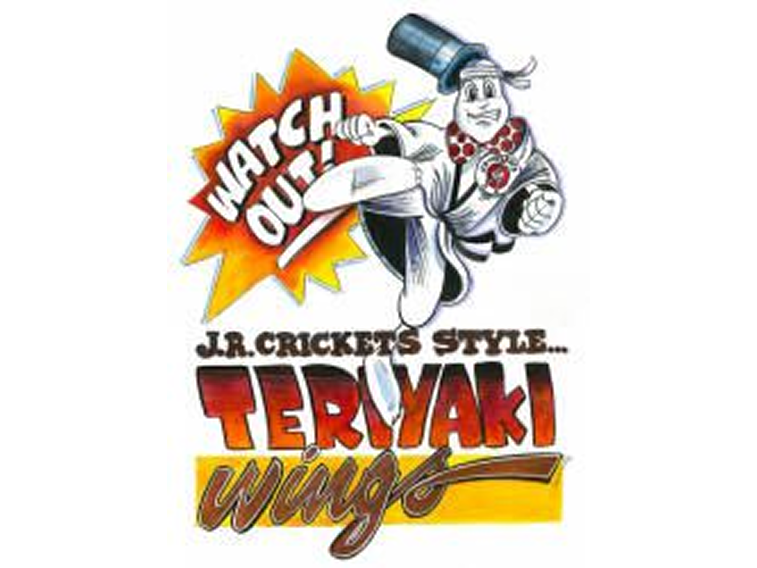 Poster with a cartoon image of a person wearing a top hat and holding a bat