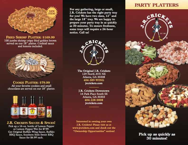 JRC 2026 Catering Menu